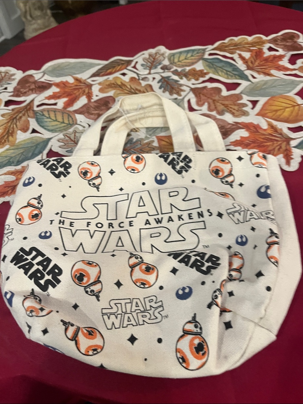 Star Wars Kids Canvas Tote Bag with BB-8 Graphics in White and Orange